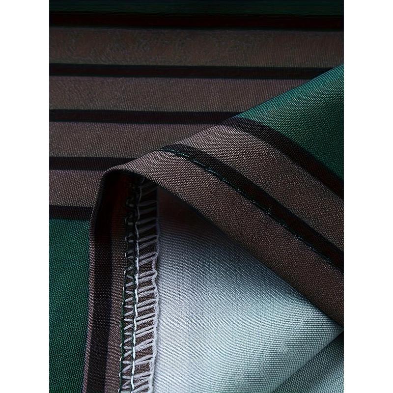 Men's Striped Hooded Long Robe - Casual Polyester Thobe with Zipper Detail, Machine Washable - Perfect for Spring/Fall 8