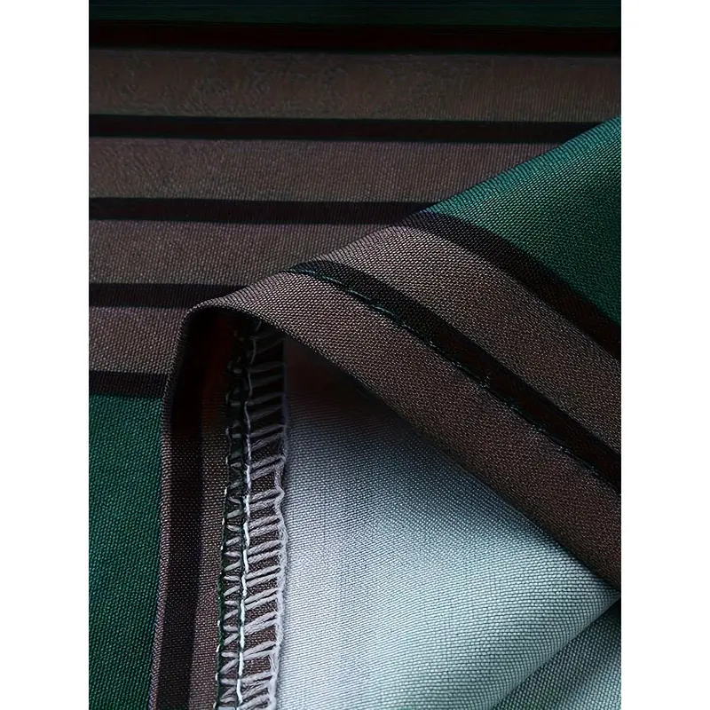 Men's Striped Hooded Long Robe - Casual Polyester Thobe with Zipper Detail, Machine Washable - Perfect for Spring/Fall 8
