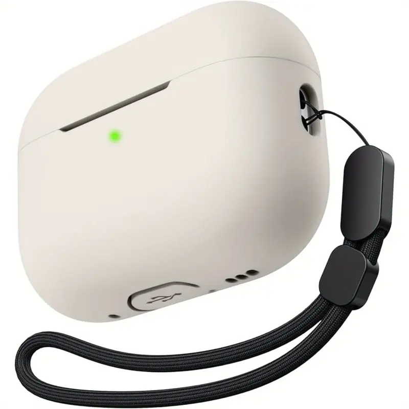 Ốp Cho AirPods Pro 2 2022, Ốp Silicon Mềm, Ốp Bảo Vệ Chống Sốc, Có Dây Đeo Buộc, Đèn LED Phía Trước, Màu Trắng Ngôi Sao, 1 Cái Phụ Kiện 1