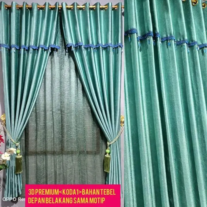 gorden mewah bahn embos poni gabung 12 ring 6 glombang hordeng jendela dan pintu gorden pintu warna 4