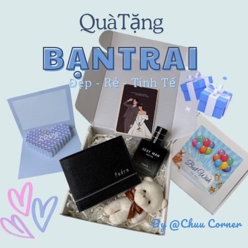 Combo quà tặng sinh nhật ví nam nước hoa tặng kèm thiệp và móc khoá gấu quà tặng bạn trai valentine ý nghĩa