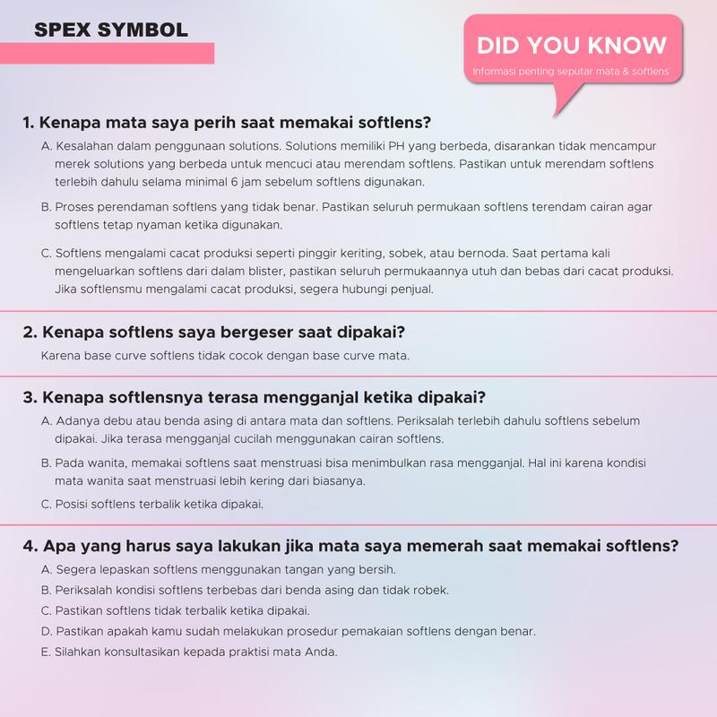 (COD) Spex Symbol Softlens X2 Ch'i Vol II Series (Aura, Lunar)  | Softlens Minus | Soflens Normal Box Eye 3