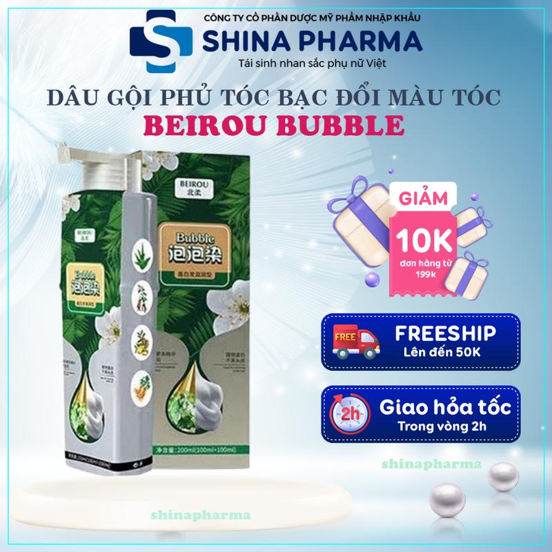 Dầu Gội Thảo Dược Phủ Bạc Beirou Bubble - Dầu Gội Phủ Bạc, Phủ Đen Tóc, Dưỡng Tóc Chắc Khỏe, Sạch Da Đầu
