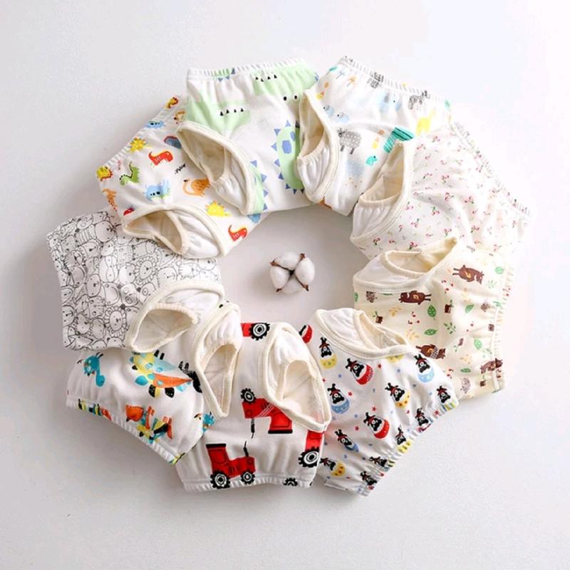 Mẫu mới (Tã Vải) Quần bỉm vải Hoạ Tiết cho bé có vách ngăn chống tràn 2 bên đùi Voi Voi cotton tã lót bim chobe bỏ giặt được