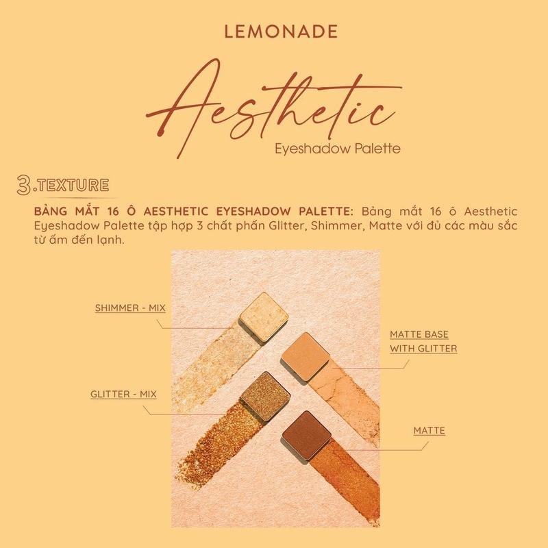 Bảng mắt Lemonade Aesthetic Eyeshadow Palette 16 ô (1.3g*16) 4