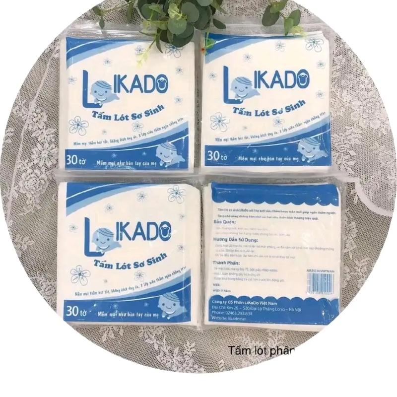  Combo 3 gói lót sơ sinh Likado cho bé   tặng bé 1 vòng dâu  tã giấy Voi 