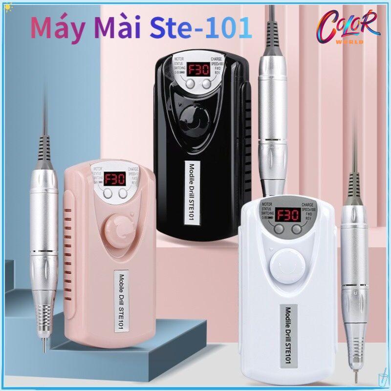 Máy Mài Nail Mài Gel Tích Điện Cầm Tay Máy mài móng tích điện STE101 kèm đủ phụ kiện - Color World Bộ dụng cụ làm móng chân