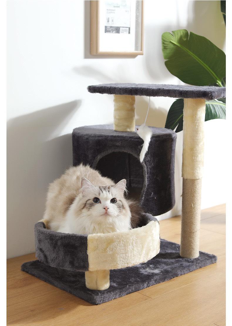 Product Introduction of Ready to ship 2-story cat condo, cat climbing frame ‼️ Cat condo, cat scratching post, cat bed, cat toys, cheap cat condo # P122. 7