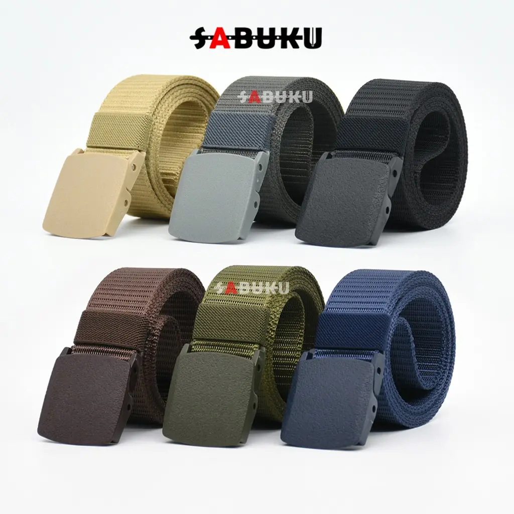 Ikat Pinggang Pria Canvas Tactical Military Belt Sabuk Pria Anti Metal