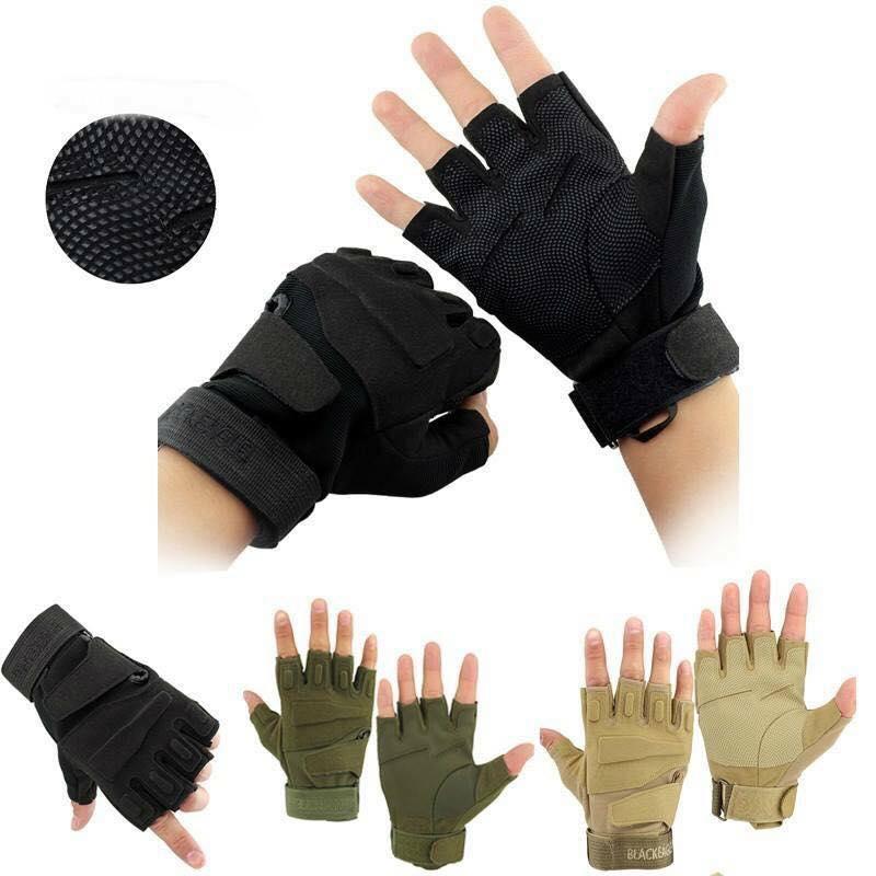  Bao tay xe máy hở ngón chống nắng đi phượt Black Hawk 