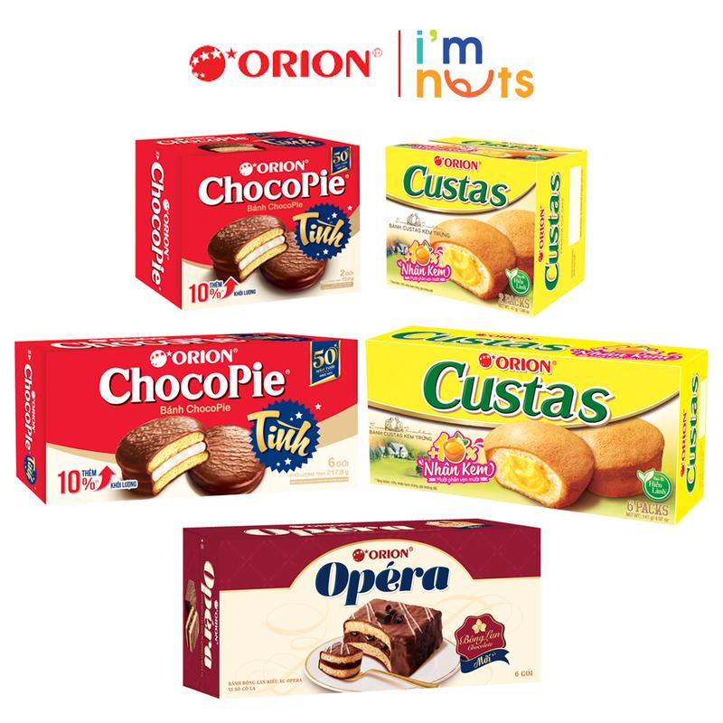 Bánh Chocopie và Bánh bông lan Custas Orion truyền thống