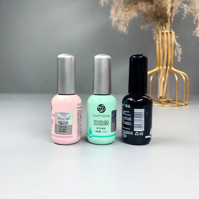 Base top cứng mó.ng hoa hồng , sơn gel liên kết mó.ng 15ml làm nail 0
