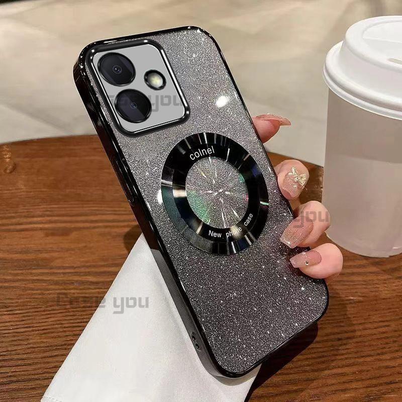 Ốp Điện Thoại Di Động Mềm, Dành Cho OPPO A5 PRO, A3X, A3 4G Và 5G, Vòng Tròn Từ Tính, Mạ Điện, Bao Gồm Tất Cả, Cạnh Chống Sốc, ốp Mềm