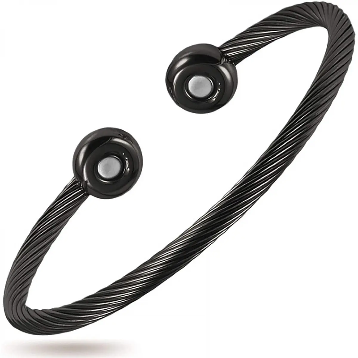 Magnetic Therapy Bracelet Cuff Twisted Cable Stainless Steel Bangle Magnetic Bracelets for Pain Relief Balance Energy Elegant Golf Bracelet for Men Women