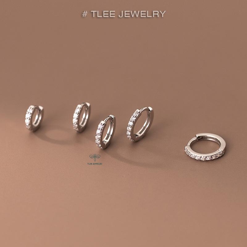  Khuyên tai bạc TLEE tròn đính đá nhiều size TLEE JEWELRY B0223 