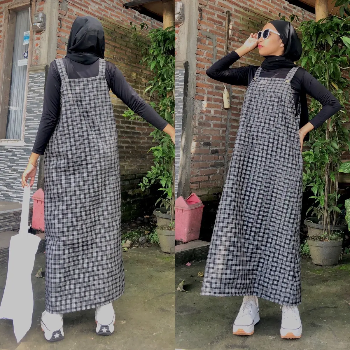 Overall tartan rok