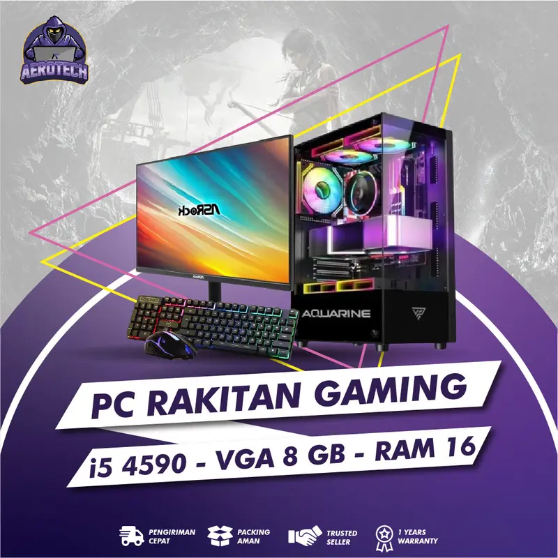 PC RAKITAN GAMING i5-10400F RAM 16 GB WITH VGA GTX 1650 GB