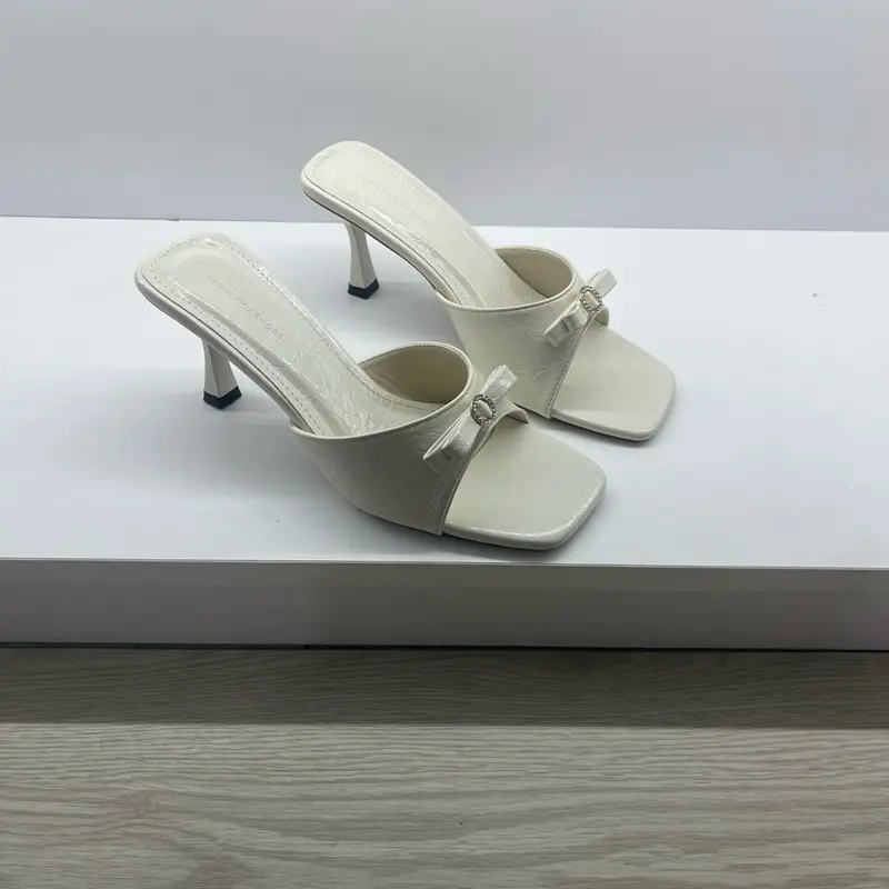 Dép Cao Gót Nữ 7cm Quai Bản Trang Trí Nơ Xinh Xắn -T16, Thương Hiệu Uy Tín