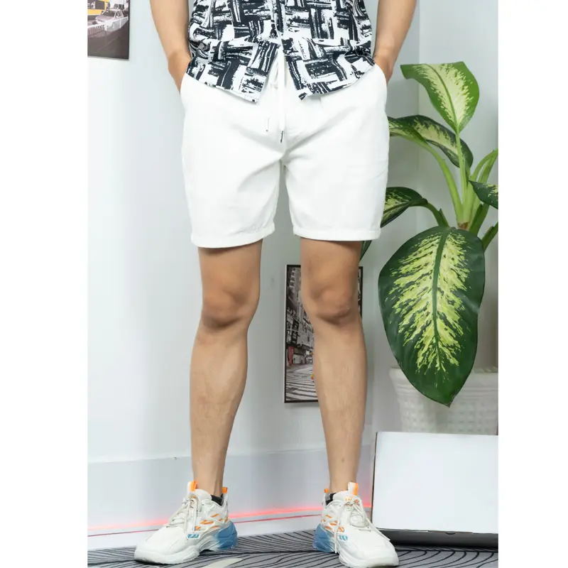 Quần short jean nam xanh bạc from trên gối 5