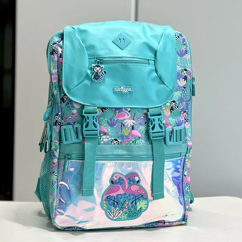 Australian Smiggle Decompression Schoolbag Super Large Game Green Flamingo Backpack High Grade Backpack Gift