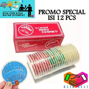 [SSM] (PROMO SPECIAL ISI 12 PCS) Jarum Jahit Tangan Set Isi 12 / Jarum Stainless Piring Bulat Mika / Jarum Assorted Needle Compacts