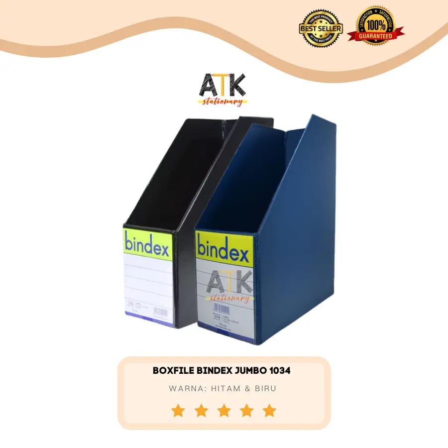 Boxfile Bindex Jumbo Folio 1034 Hitam/Biru atk
