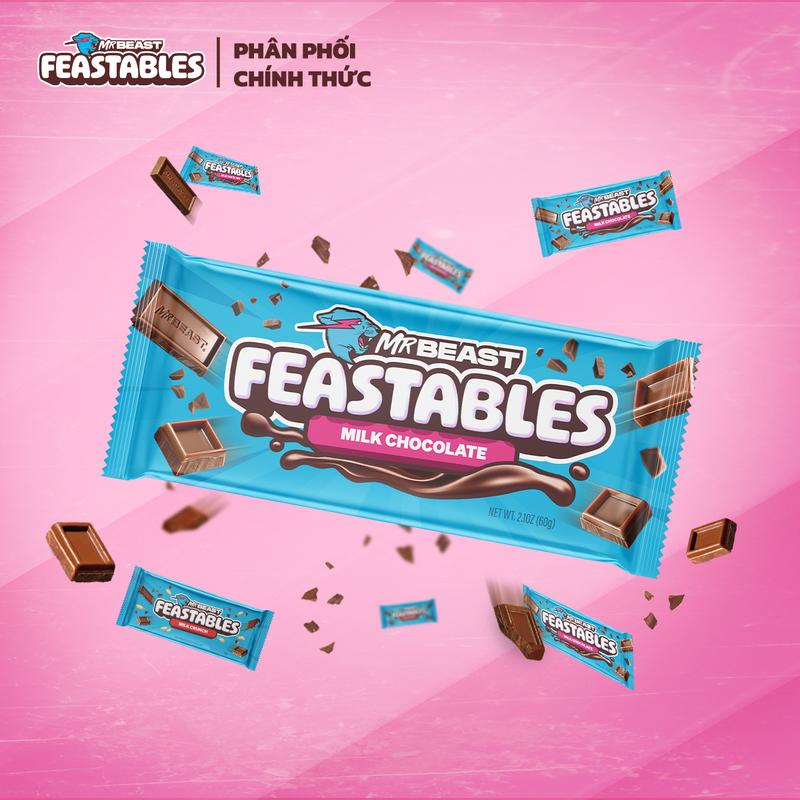   Chính Hãng  Kẹo Socola Feastables MrBeast Phiên Bản Mới vị Sữa thanh 60g 