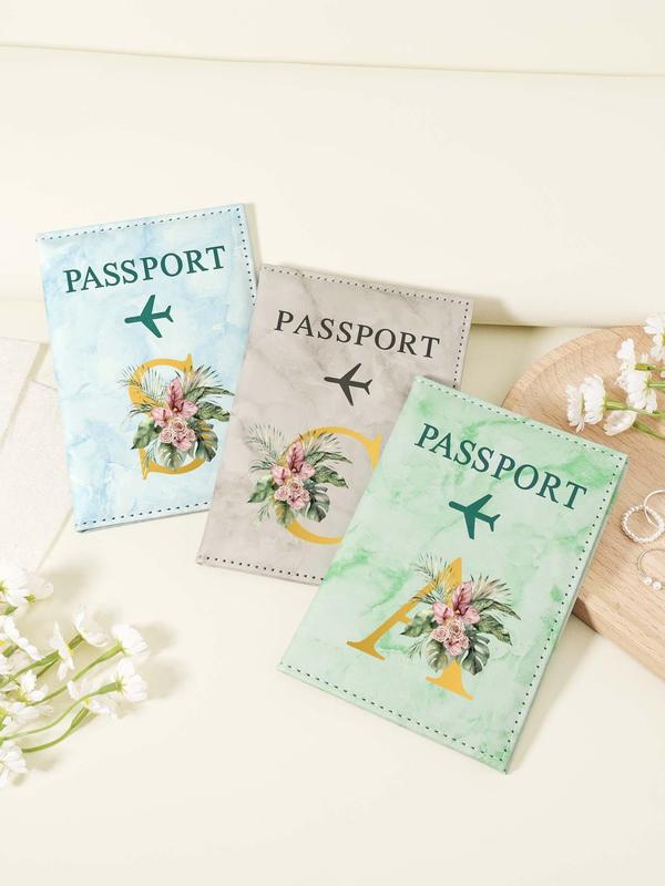 Letter Pattern Passport Holder, Fashionable Hot Stamping Passport Holder, Simple Casual Passport Holder, Bank Card, Credit Card, Transportation Card Holder 5
