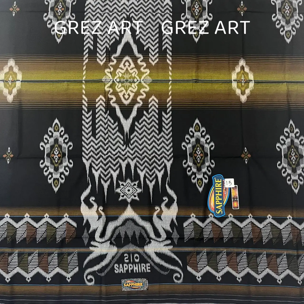 Sarung Sapphire Premium Kembang SPK Original Spesial Kain Katun Motif Rayon Muslim Dewasa BatikPria Santri Tenun Pekalongan Hitam