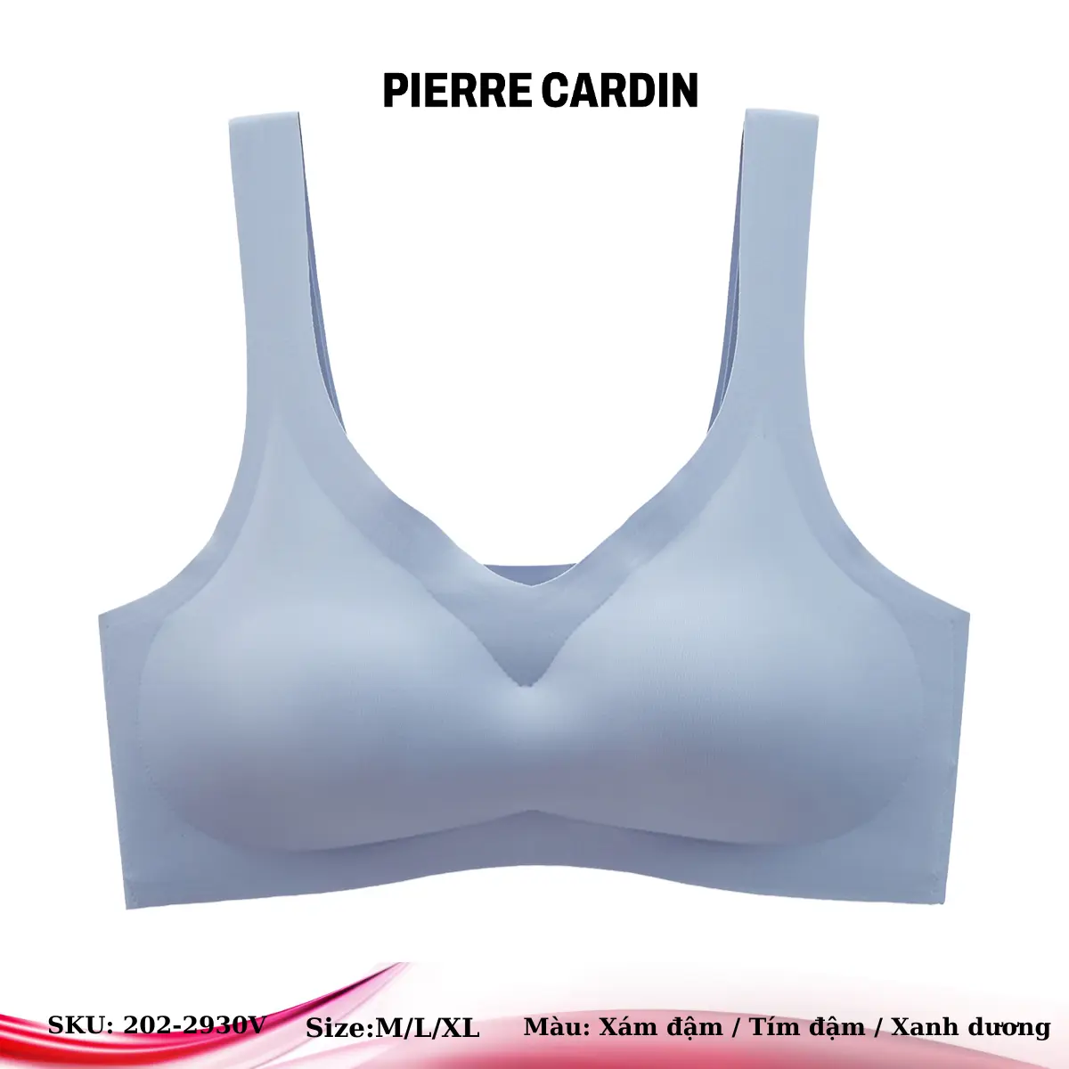 Áo lót nữ 202-2930V nhãn hiệu Pierre Cardin, không gọng, ép viền, dây lớn dễ mặc  Women Bra