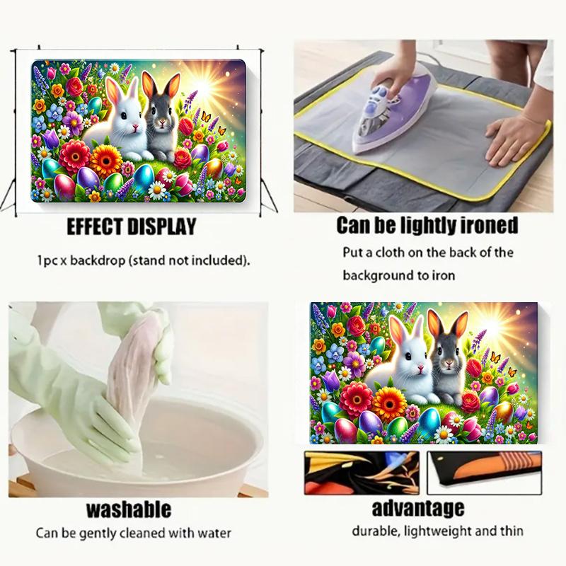 Biểu Ngữ Thỏ Phục Sinh ZXDTJD, 1 Cái, Đồ Trang Trí Tiệc Mùa Xuân / Mùa Hè Rực Rỡ, Đạo Cụ Gian Hàng Ảnh Polyester Bền, Có Thỏ Đáng Yêu Và Hoa Đầy Màu Sắc, Thích Hợp Sử Dụng Trong Nhà Và Ngoài Trời Cho Vườn, Sinh Nhật Và Lễ Kỷ Niệm Phục Sinh, Phụ Kiện Thỏ 7