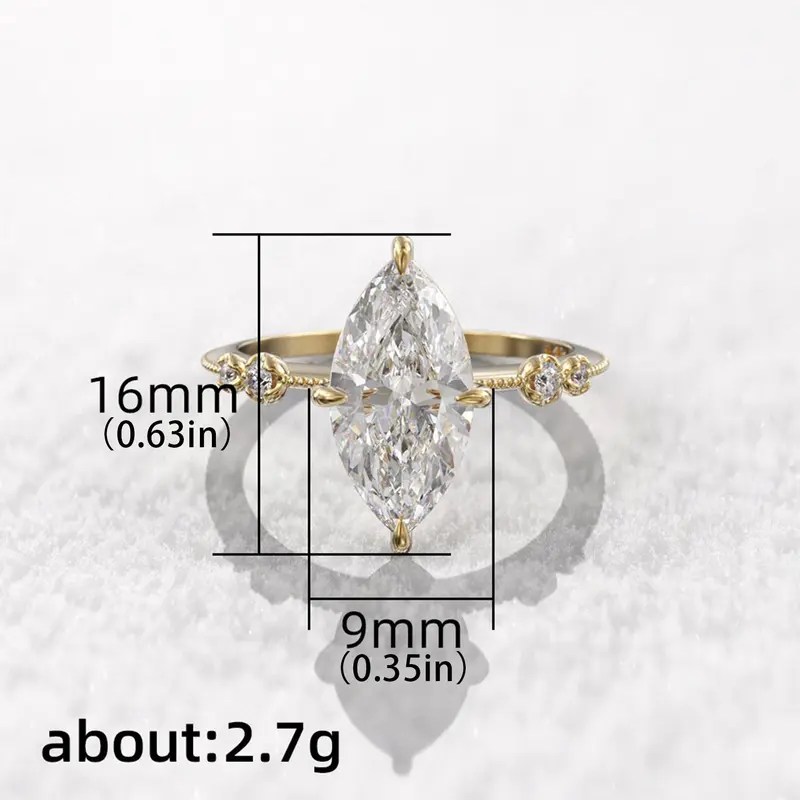 Nhẫn Đính Hôn, Thiết Kế Thanh Lịch, 5 Ngạnh, Dành Cho Nữ, Thích Hợp Cho Tiệc Tùng Và Đám Cưới, Đồ Trang Sức, Quà Tặng Thời Trang Đặc Biệt Cho Ngày Lễ Tình Nhân, Phù Hợp Với Mọi Mùa 2
