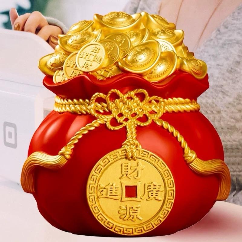 Túi vàng đựng tiền tiết kiệm xinh xắn size to 18 cm Ống Tiết Kiệm Ống Heo hình hoạt hình da cam lợn đất