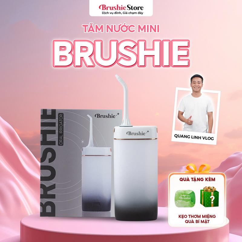 SALE Tăm nước mini Brushie nhỏ gọn tiện lợi - Bảo hành chính hãng 12 tháng - Tặng 1 miếng dán + 1 quà bí mật