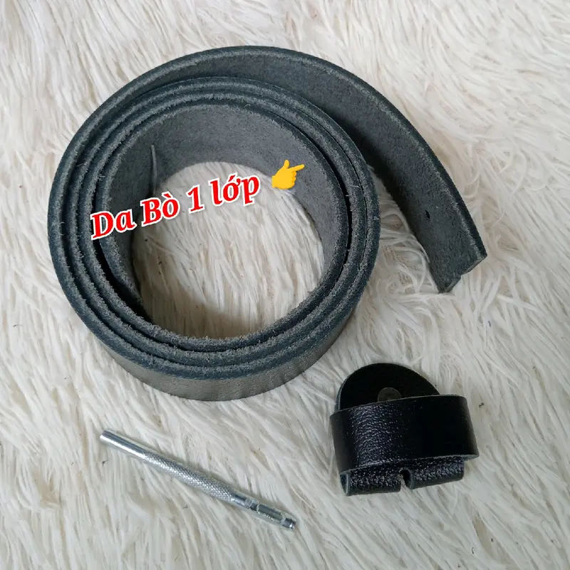 Dây Thắt Lưng Da bò Không Đầu khóa ( Da Bò thật 100.% ) bản dây 3.8cm 5