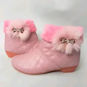Sepatu Boot Anak Perempuan Import Cantik Kaki Kecil Fashion SH-004 - Hitam/Pink/Putih/Crame