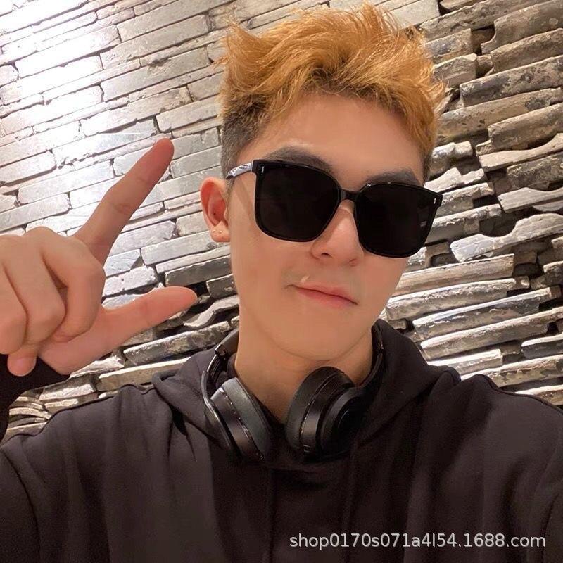 Fashion retro big square sunglasses men women Double e American trend sunglass cermin mata hitam 3