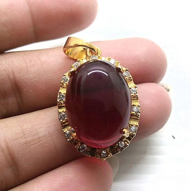 Liontin Batu Akik Merah Siam 1