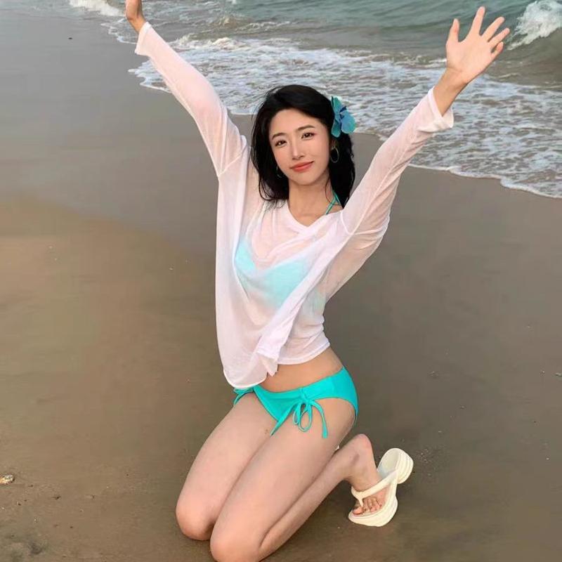 Áo Tắm Bikini Đi Biển, Dành Cho Phụ Nữ, Màu Xanh Tiffany Mới, Gọng Nâng Ngực, Thích Hợp Cho Ngực Nhỏ Và Lớn, Phong Cách Sexy, Với Chức Năng SPA Nóng, 2025 0