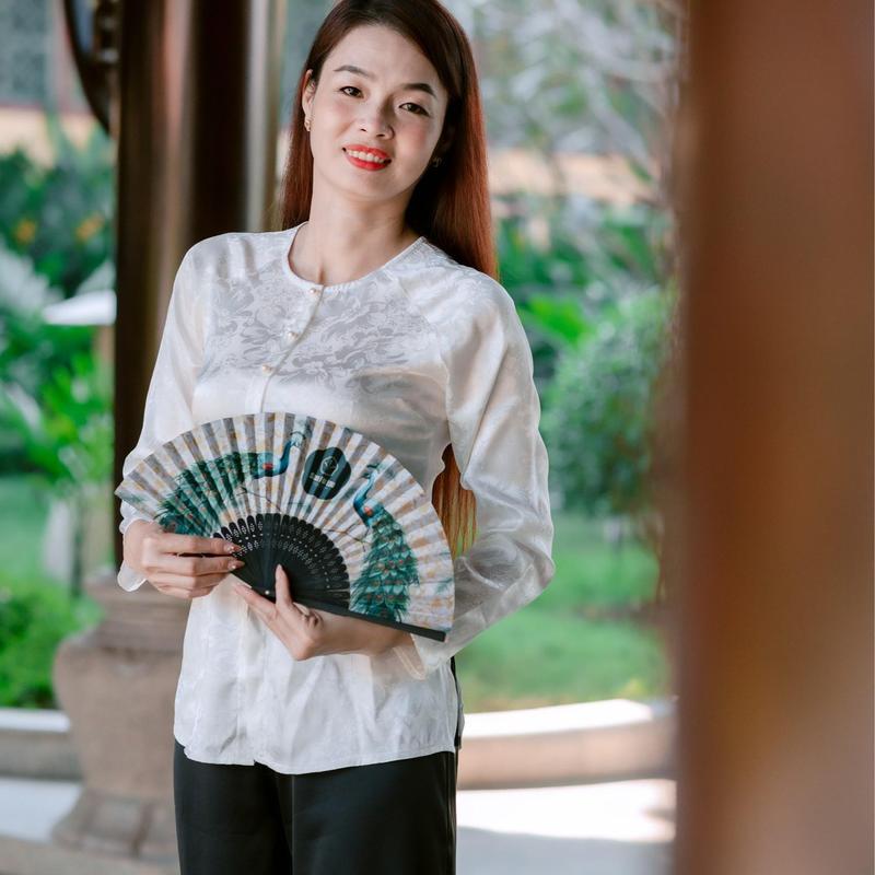 SÉT BỘ BÀ BA TRUYỀN THỐNG GẮM HOA,QUẦN LỤA LATIN KÉT HỢP TÚI TRONG, PHONG CÁCH HIỆN ĐẠI TRẺ TRUNG, PHONG CÁCH TRUYỀN THỐNG, LỊCH LÃM XINH ĐẸP, TẶNG KÈM 1 CỘT TÓC XINH Nữ Women Nữ Women 2