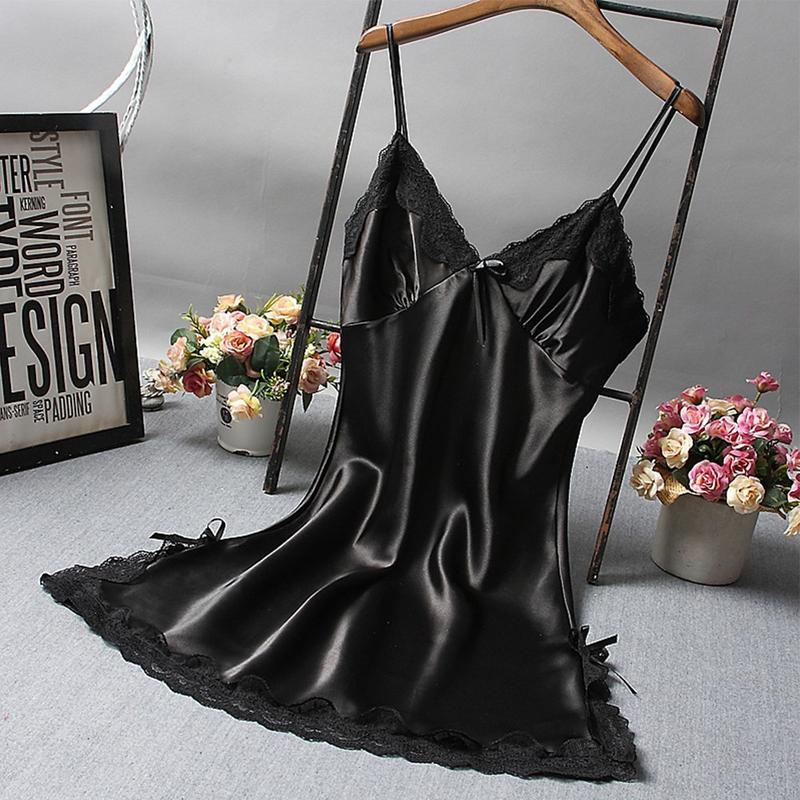Váy Ngủ Satin Mềm Mại Gợi Cảm, Dành Cho Phụ Nữ, Đồ Lót Ren, Đồ Ngủ, Áo Choàng Váy Quấn Nữ, [WMTK] 1