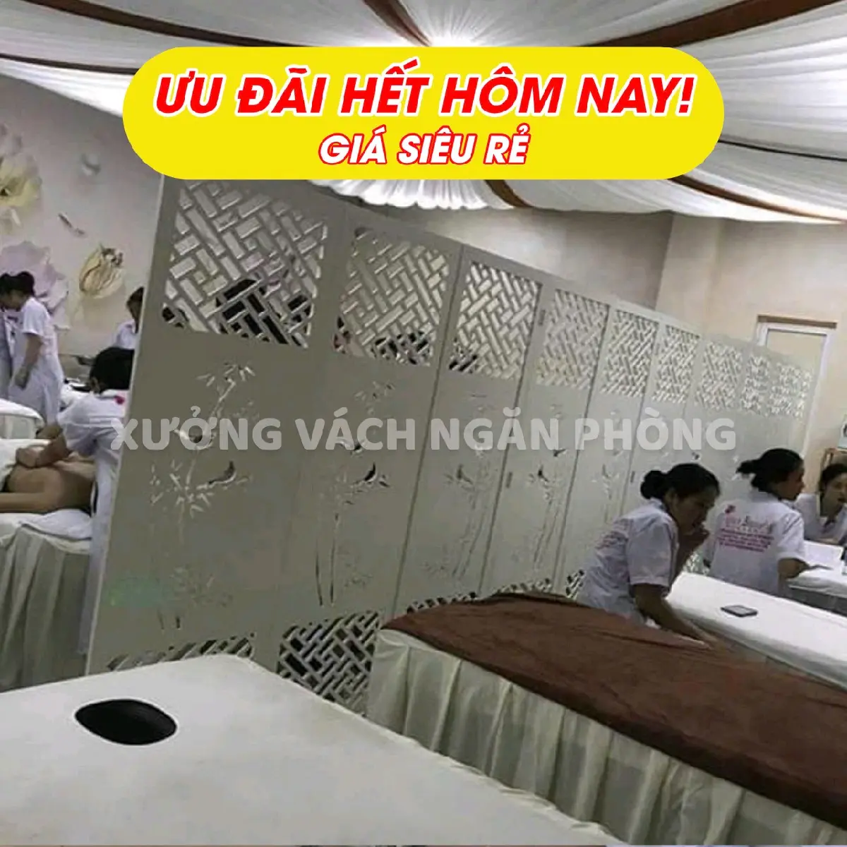 Vách ngăn cây trúc ngăn phòng, che ban không gian