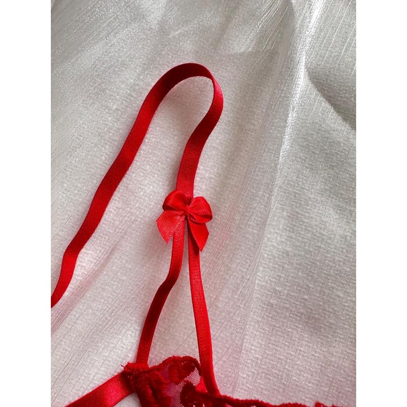 Product Introduction of New Romantic Love Embroidered Hanging Strap with Mesh and Steel Ring Underwear Set Womenswear Comfort 13