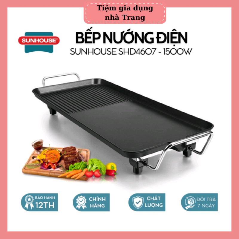 [LOẠI NHỎ DÙNG CHO 1 GĐ] BẾP NƯỚNG ĐIỆN KHÔNG KHÓI SUNHOUSE SHD4607 CÔNG SUẤT 1500W (KT 39X21X11CM) BH 12 Tháng Nướng Thịt Bếp Điện