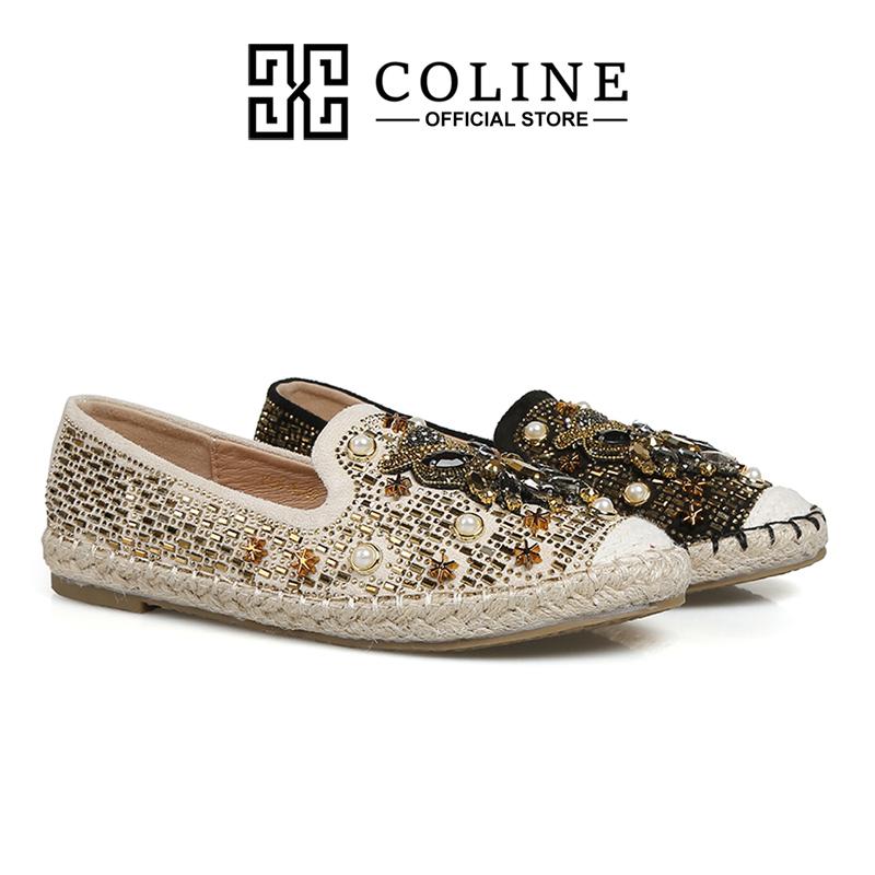 COLINE CLN-8293 Flat Shoes Loafers Espadrilles Wanita / Sepatu Glitter ...