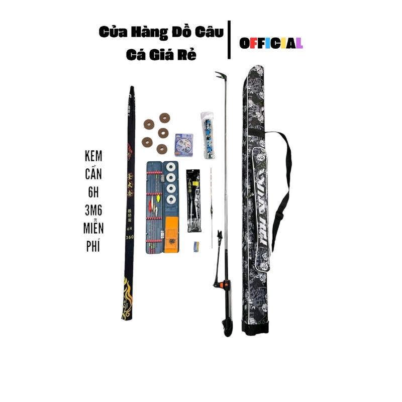 Bộ câu cá đầy đủ - Kèm cần câu 6H 3M6 ngẫu nhiên - kèm theo bộ phụ kiện đầy đủ - Bao cần 125cm - Gác 2m1 - Trục nâu 5 chiếc - thẻo câu - lưỡi - Cước 100m - hộp phao kèm 5 phao ngày 1 phao điện - cuốn cần - 6H 3m6 Ngẫu nhiên Đi Câu Bắt Cá Fishing
