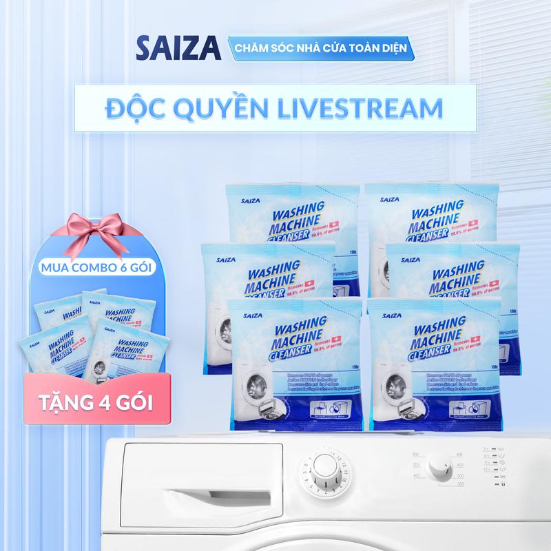 [SAIZA x THÚY NGÂN] Mua 6 Tặng 4 - COMBO 6 Gói Bột Vệ Sinh Lồng Máy Giặt Saiza Tặng 4 Gói Cùng Loại - Giúp Làm Sạch Lồng Giặt Hiệu Quả