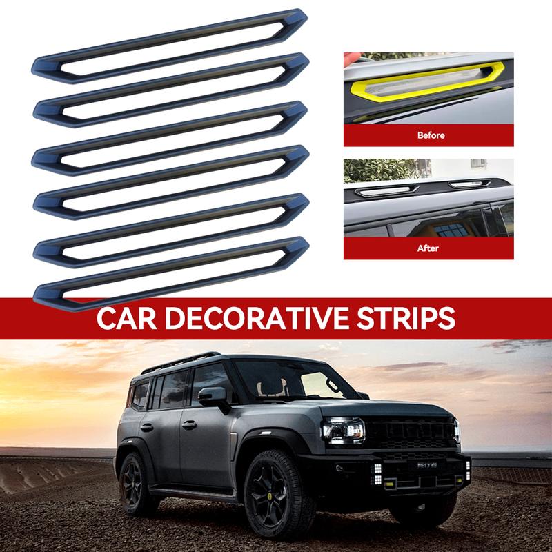 Product Introduction of 6Pcs Roof Luggage Rack Decorative Strip Plate Cover For Chery Jetour TravellerJetour T2 2023 2024 Carbon Fiber and Black #468368 21