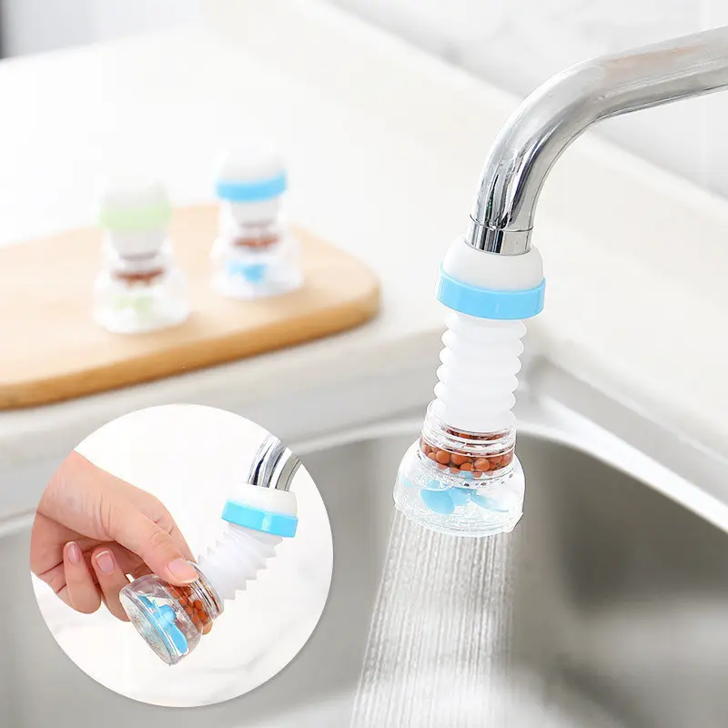 Household Faucet Filter Splash Proof Shower, Bathroom Rotatable Faucet Extender, Kitchen Plastic Water-Saving Device