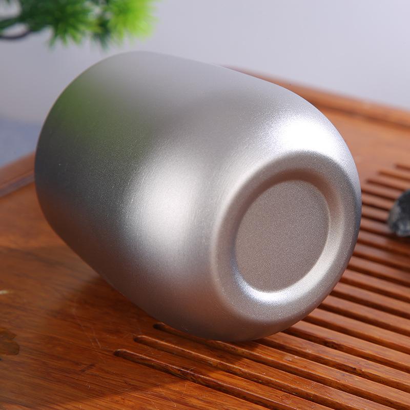 Product Introduction of New Titanium Bottle Double Layer Egg Shell Cup Big Belly Egg Cup Household Heat Insulation Light Luxury Beer Steins U-Cup Bra Pure Titanium Water Cup Tumbler Mug Reusable 15